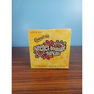 Vintage 1967 Kleenex Napkins Cocktail Size Antique Gold Unopened Retro Vibes
